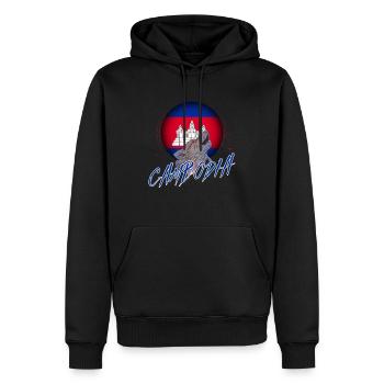 Kambodscha - Männer Premium Bio Hoodie - Schwarz - Vorne - Nico (187cm)
