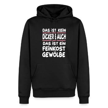 Kein dicker Bauch das ist ein Feinkost Gewölbe - Männer Premium Bio Hoodie - Schwarz - Vorne - Nico (187cm)