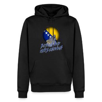 Bosnie et Herzégovine - Sweat à capuche Premium bio Homme - noir - Devant - Nico (187cm)