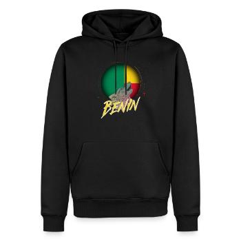 Benin - Männer Premium Bio Hoodie - Schwarz - Vorne - Nico (187cm)