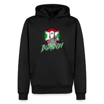 Burundi - Männer Premium Bio Hoodie - Schwarz - Vorne - Nico (187cm)