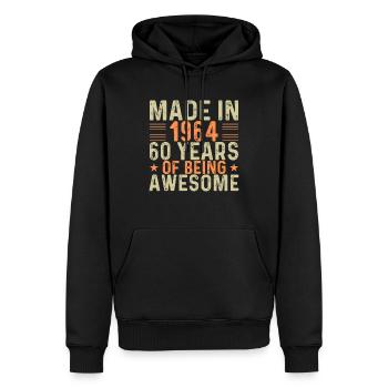 Made In 1964 60 Years Of Being Awesome - Men’s Premium Organic Hoodie - black - Front - Nico (187cm)