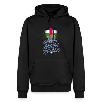 Central African Republic - Men’s Premium Organic Hoodie - black - Front - Nico (187cm)