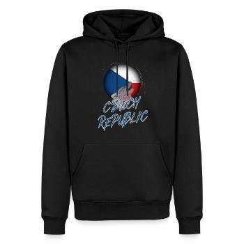 République tchèque - Sweat à capuche Premium bio Homme - noir - Devant - Nico (187cm)