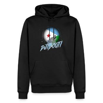 Dschibuti - Männer Premium Bio Hoodie - Schwarz - Vorne - Nico (187cm)