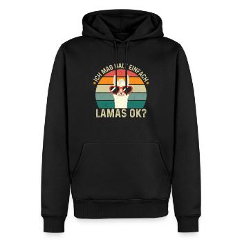 Ich Mag Halt Einfach Lamas Ok? - Lamadesign - Männer Premium Bio Hoodie - Schwarz - Vorne - Nico (187cm)