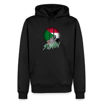 Soudan - Sweat à capuche Premium bio Homme - noir - Devant - Nico (187cm)