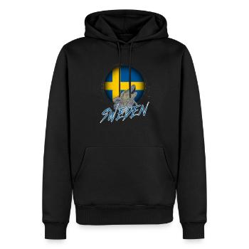Suède - Sweat à capuche Premium bio Homme - noir - Devant - Nico (187cm)