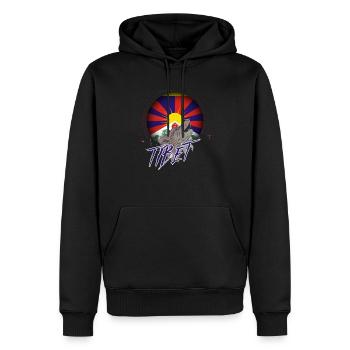Tibet - Sweat à capuche Premium bio Homme - noir - Devant - Nico (187cm)