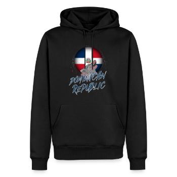 Dominican Republic - Men’s Premium Organic Hoodie - black - Front - Nico (187cm)