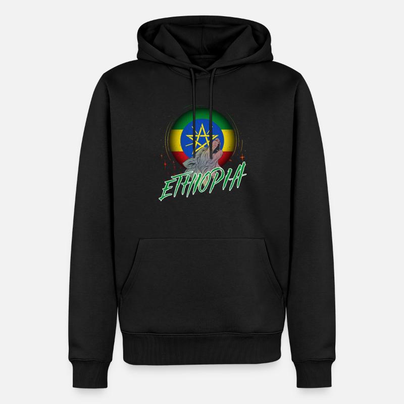 Éthiopie - Sweat à capuche Premium bio Homme - noir