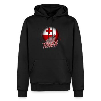 Tonga - Sweat à capuche Premium bio Homme - noir - Devant - Nico (187cm)