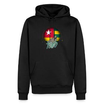 Togo - Männer Premium Bio Hoodie - Schwarz - Vorne - Nico (187cm)