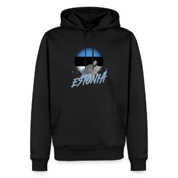 Estland - Männer Premium Bio Hoodie - Schwarz - Vorne - Nico (187cm)