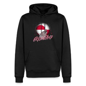 Groenland - Sweat à capuche Premium bio Homme - noir - Devant - Nico (187cm)