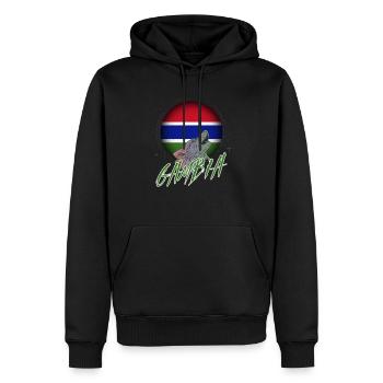 Gambie - Sweat à capuche Premium bio Homme - noir - Devant - Nico (187cm)