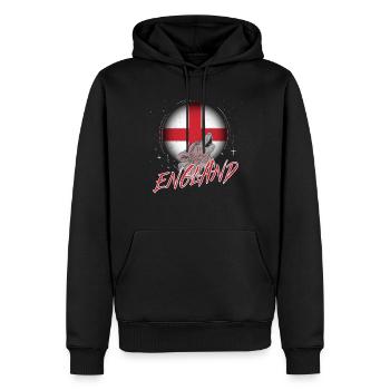 Angleterre - Sweat à capuche Premium bio Homme - noir - Devant - Nico (187cm)