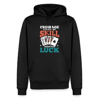 Cribbage A Test Of My Skill Versus Your Luck - Männer Premium Bio Hoodie - Schwarz - Vorne - Nico (187cm)