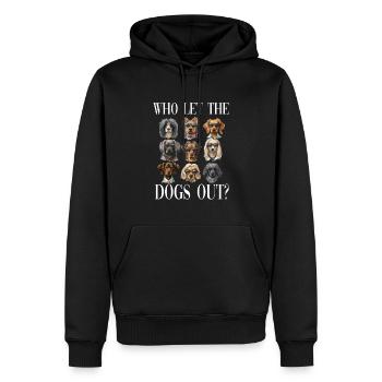 Wer hat die Hund rausgelassen für einen - Männer Premium Bio Hoodie - Schwarz - Vorne - Nico (187cm)