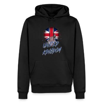 Großbritannien - Männer Premium Bio Hoodie - Schwarz - Vorne - Nico (187cm)