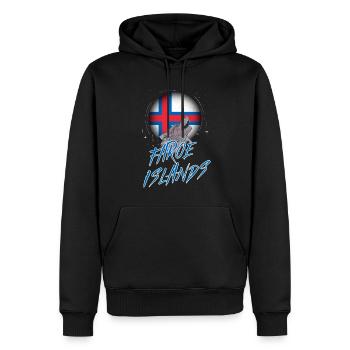 Îles Féroé - Sweat à capuche Premium bio Homme - noir - Devant - Nico (187cm)