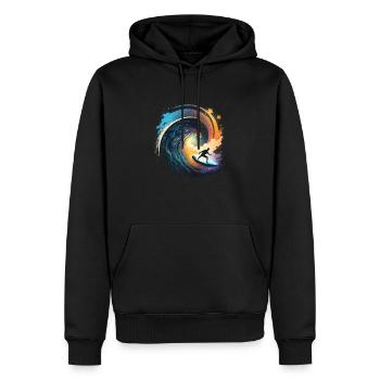 surf - Sweat à capuche Premium bio Homme - noir - Devant - Nico (187cm)