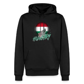 Ungarn - Männer Premium Bio Hoodie - Schwarz - Vorne - Nico (187cm)