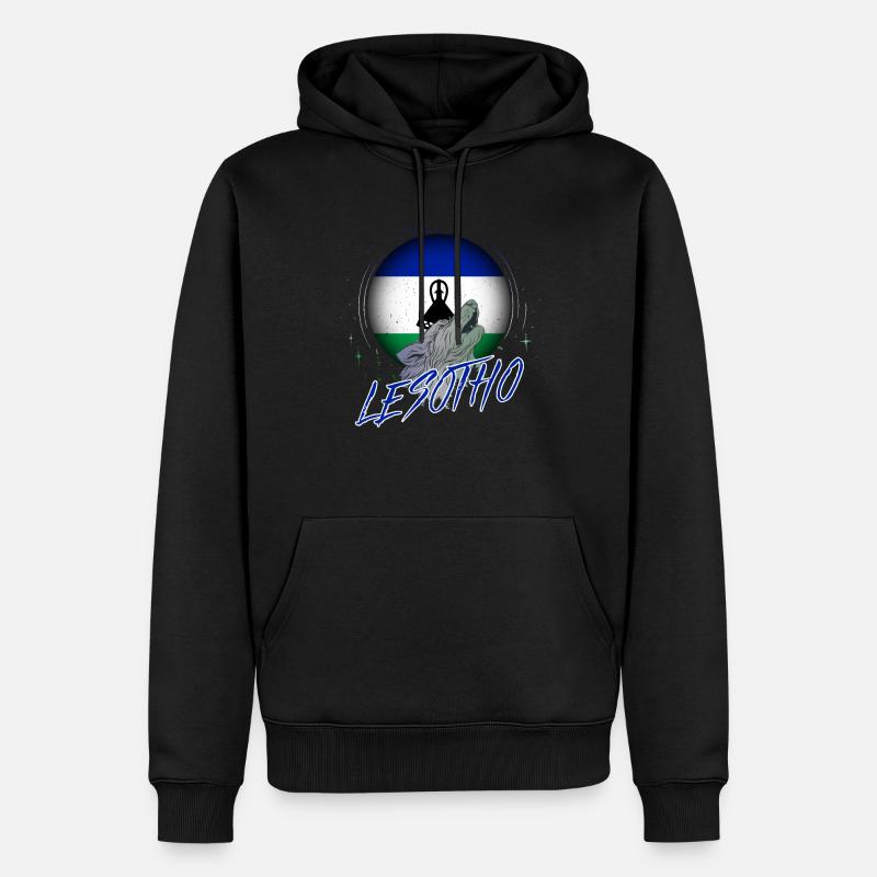 Lesotho - Männer Premium Bio Hoodie - Schwarz
