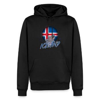 Islande - Sweat à capuche Premium bio Homme - noir - Devant - Nico (187cm)