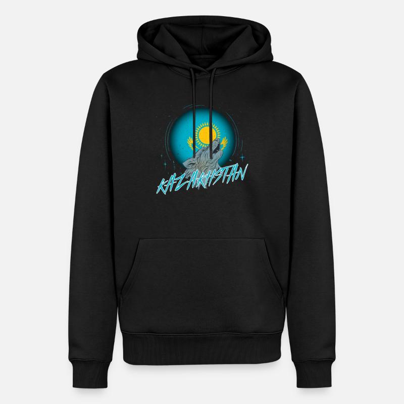 Kasachstan - Männer Premium Bio Hoodie - Schwarz