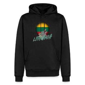 Litauen - Männer Premium Bio Hoodie - Schwarz - Vorne - Nico (187cm)