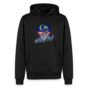 Malaysia - Männer Premium Bio Hoodie - Schwarz - Vorne - Nico (187cm)