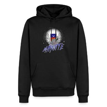Mayotte - Männer Premium Bio Hoodie - Schwarz - Vorne - Nico (187cm)