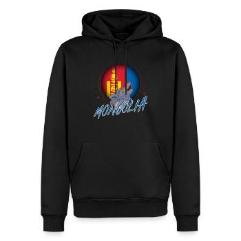 Mongolia - Men’s Premium Organic Hoodie - black - Front - Nico (187cm)