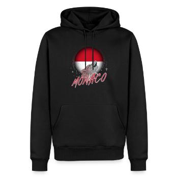 Monaco - Männer Premium Bio Hoodie - Schwarz - Vorne - Nico (187cm)