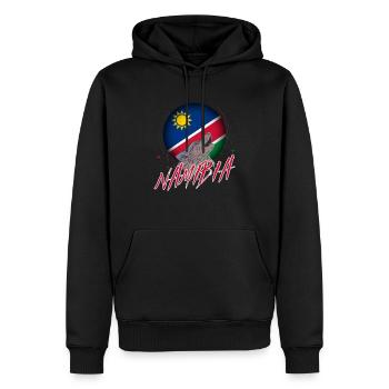 Namibie - Sweat à capuche Premium bio Homme - noir - Devant - Nico (187cm)