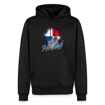 Panama - Männer Premium Bio Hoodie - Schwarz - Vorne - Nico (187cm)