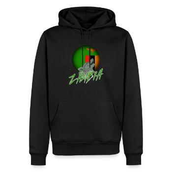 Sambia - Männer Premium Bio Hoodie - Schwarz - Vorne - Nico (187cm)