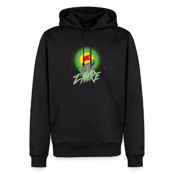 Zaire - Männer Premium Bio Hoodie - Schwarz - Vorne - Nico (187cm)