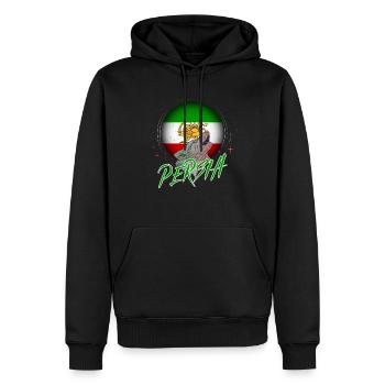 Persien - Männer Premium Bio Hoodie - Schwarz - Vorne - Nico (187cm)