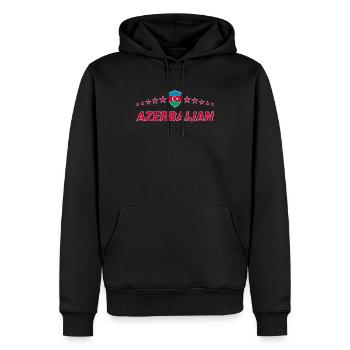 Azerbaïdjan - Sweat à capuche Premium bio Homme - noir - Devant - Nico (187cm)