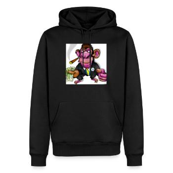 Monkey Office - Men’s Premium Organic Hoodie - black - Front - Nico (187cm)