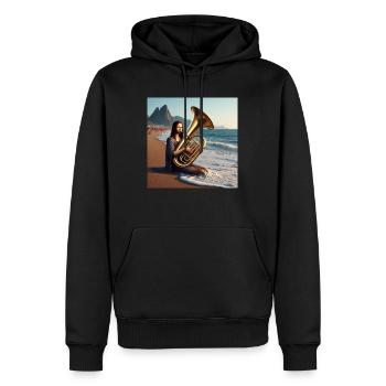 Tuba Mona Lisa - Männer Premium Bio Hoodie - Schwarz - Vorne - Nico (187cm)