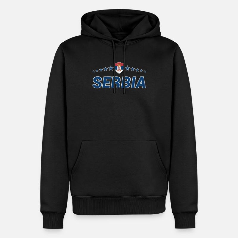 Serbien - Männer Premium Bio Hoodie - Schwarz