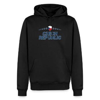 République tchèque - Sweat à capuche Premium bio Homme - noir - Devant - Nico (187cm)