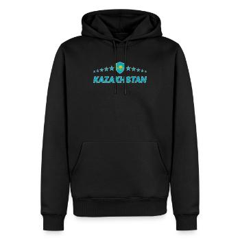 Kazakhstan - Sweat à capuche Premium bio Homme - noir - Devant - Nico (187cm)