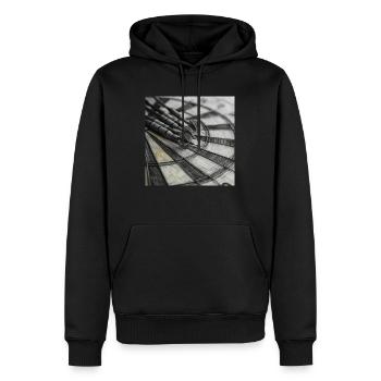 Dartboard - Männer Premium Bio Hoodie - Schwarz - Vorne - Nico (187cm)