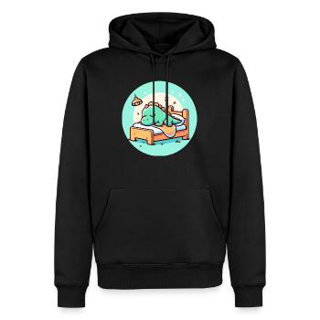 Schlafender Dino kleines Baby - Männer Premium Bio Hoodie - Schwarz - Vorne - Nico (187cm)