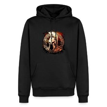 Sparta Helm Symbol Krieger Logo Gladiator - Männer Premium Bio Hoodie - Schwarz - Vorne - Nico (187cm)