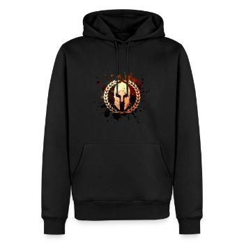 Casque de Sparte Mythologie Guerrier Gladiateur - Sweat à capuche Premium bio Homme - noir - Devant - Nico (187cm)